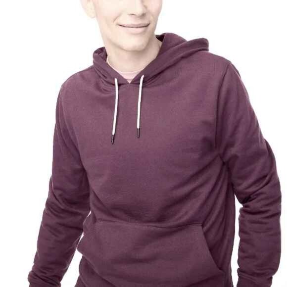 NWT J. Crew Mens Giza Fleece Hoodie Size S Purple Unisex - Picture 2 of 8